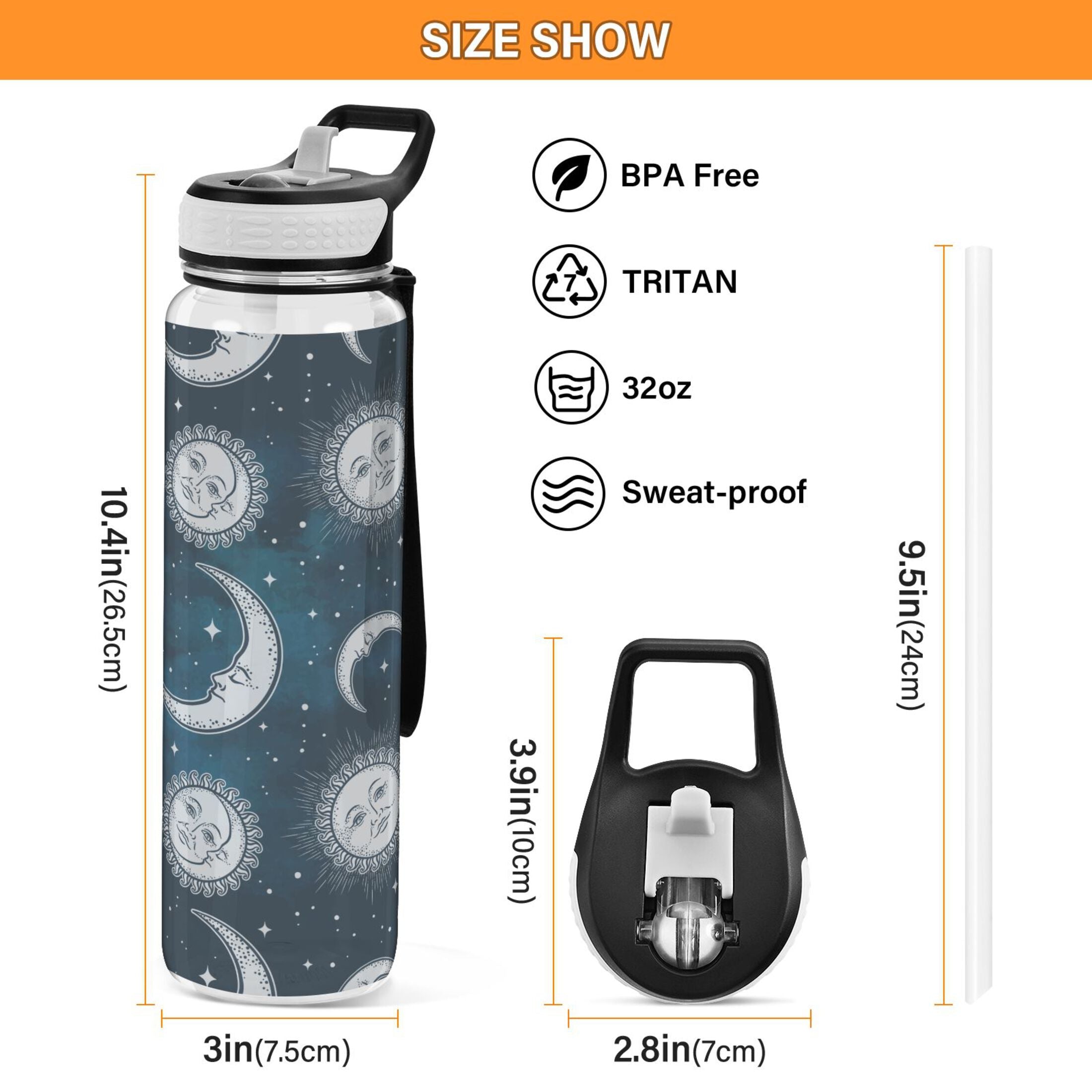 32oz Leakproof Tritan Water Bottle with Straw R869