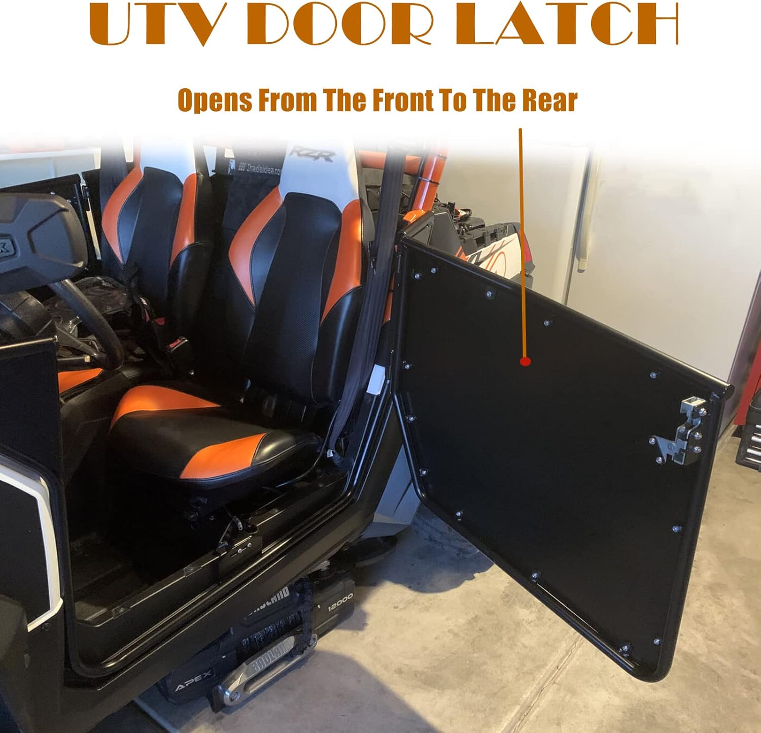2 PCS Black UTV Side Doors with Slam Latches I595444