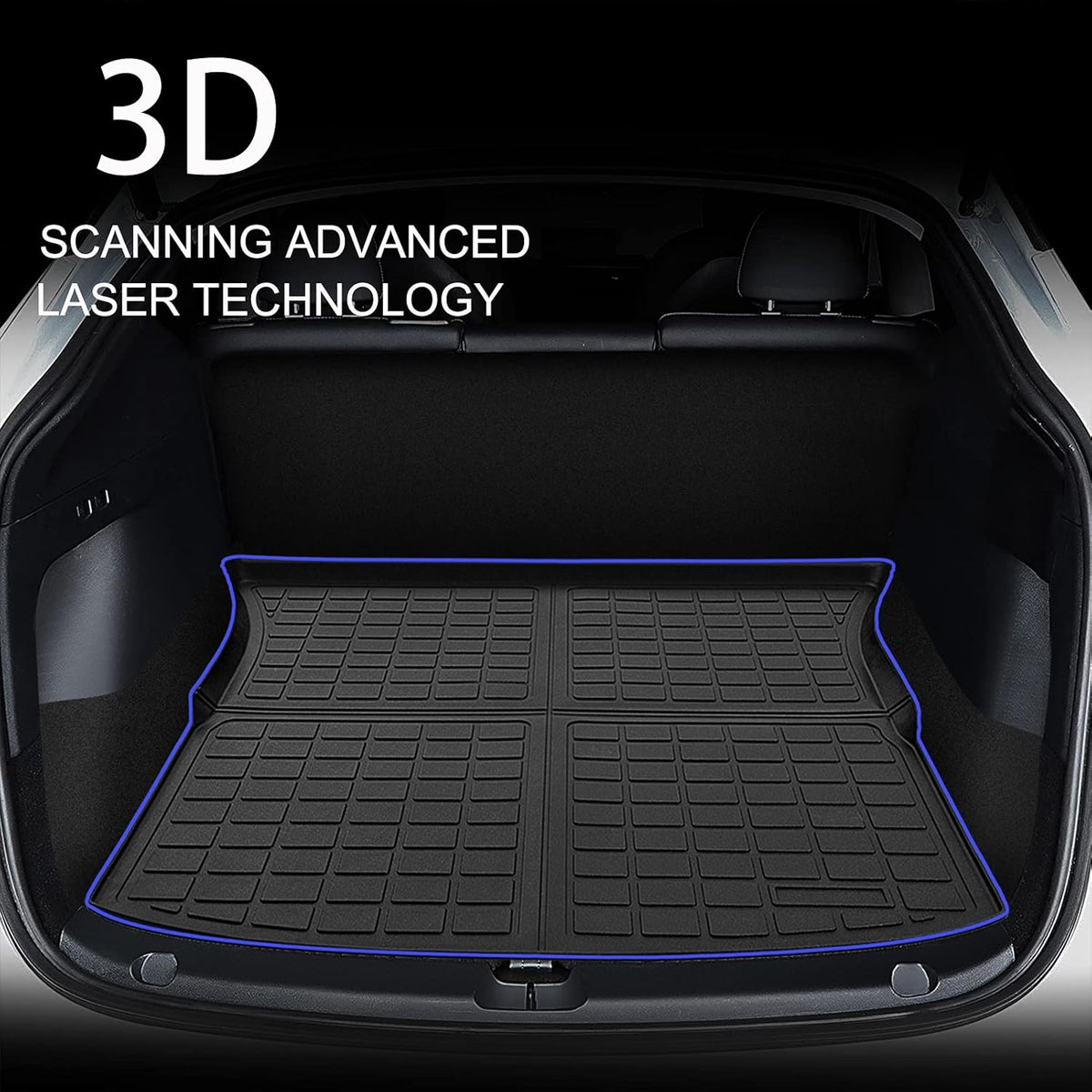 Tesla Model Y Rear Trunk Mat Cargo Liner Pack of 2 I246