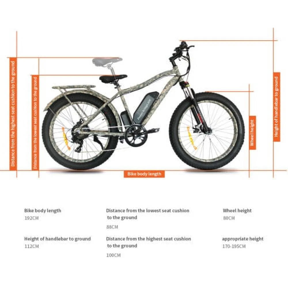 Black Electric Mountain Bike with Removable Battery U6254