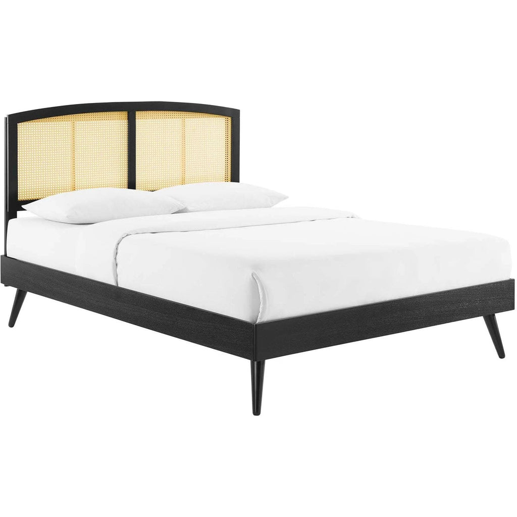 Black Queen Platform Bed with Splayed Legs H6612