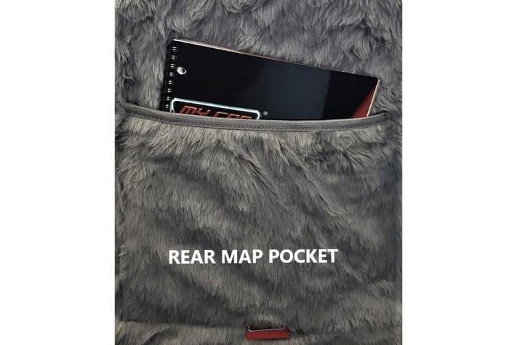 Faux Fur Front Seat Covers Silver Grey I83872