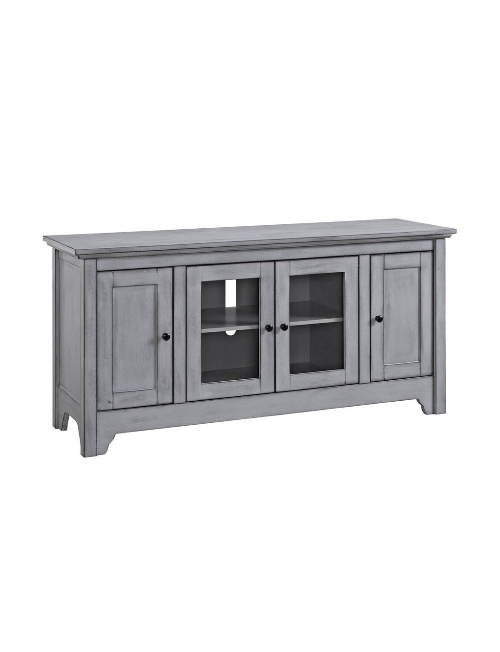 Antique Grey Wood TV Media Stand Storage Console R41470
