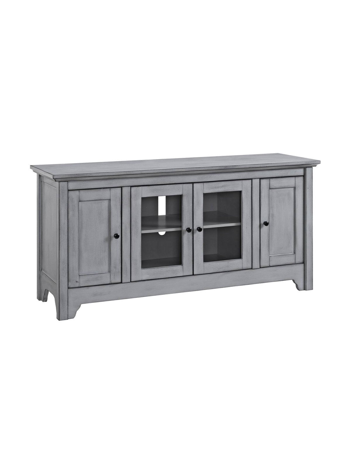 Antique Grey Wood TV Media Stand Storage Console R41470
