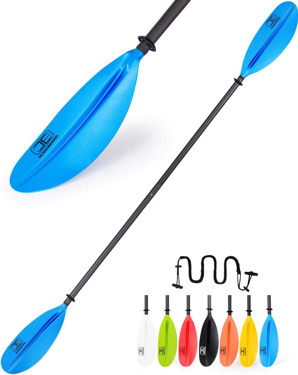 Carbon Shaft Kayak Paddle with Leash, Pack of 2 A247014