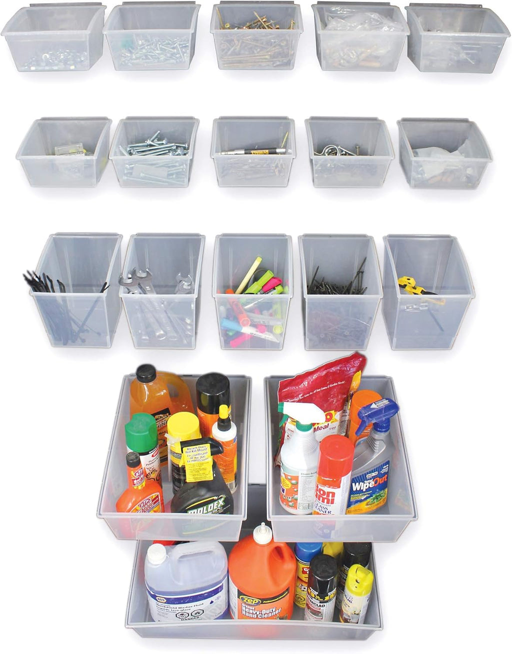 18-Piece Storage Bin Kit for PVC Slatwall B2637