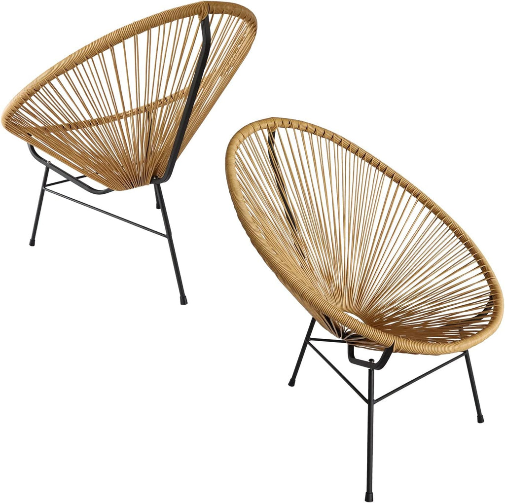 Set of 2 All-Weather Acapulco Chair with Flexible Rope and Heavy Duty Frame H5245