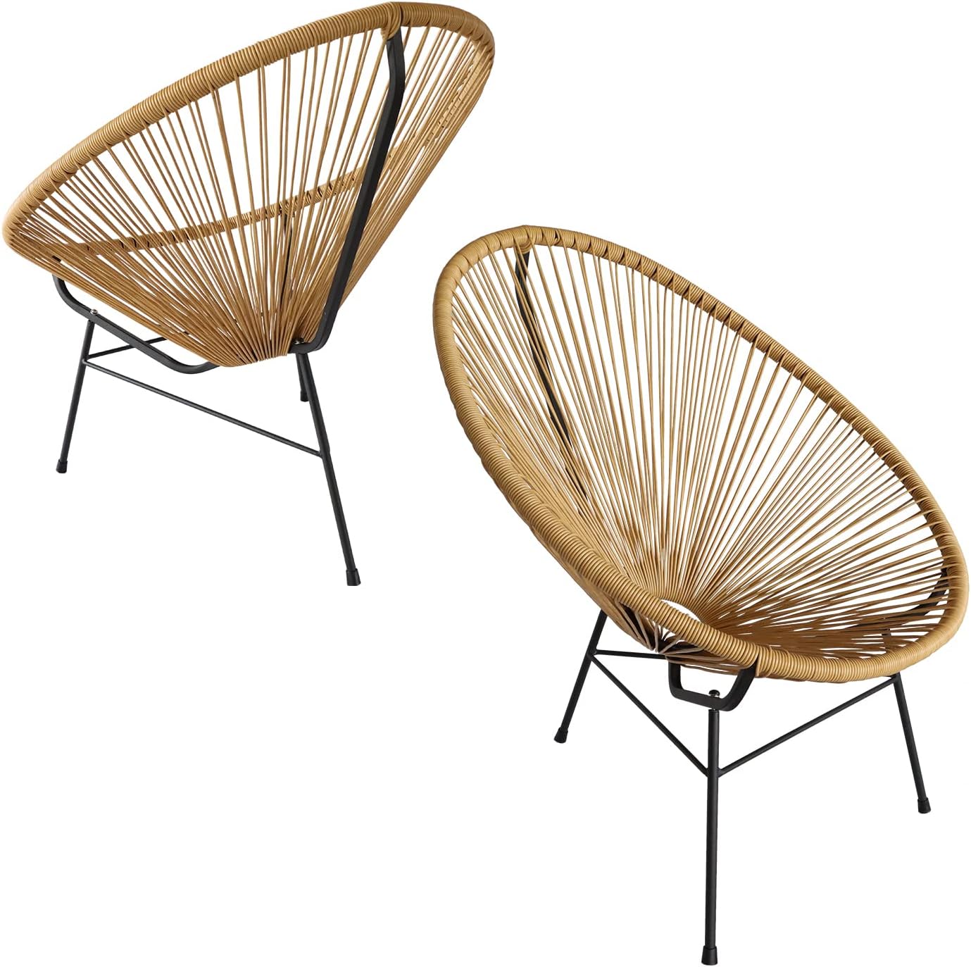 Set of 2 All-Weather Acapulco Chair with Flexible Rope and Heavy Duty Frame H5245