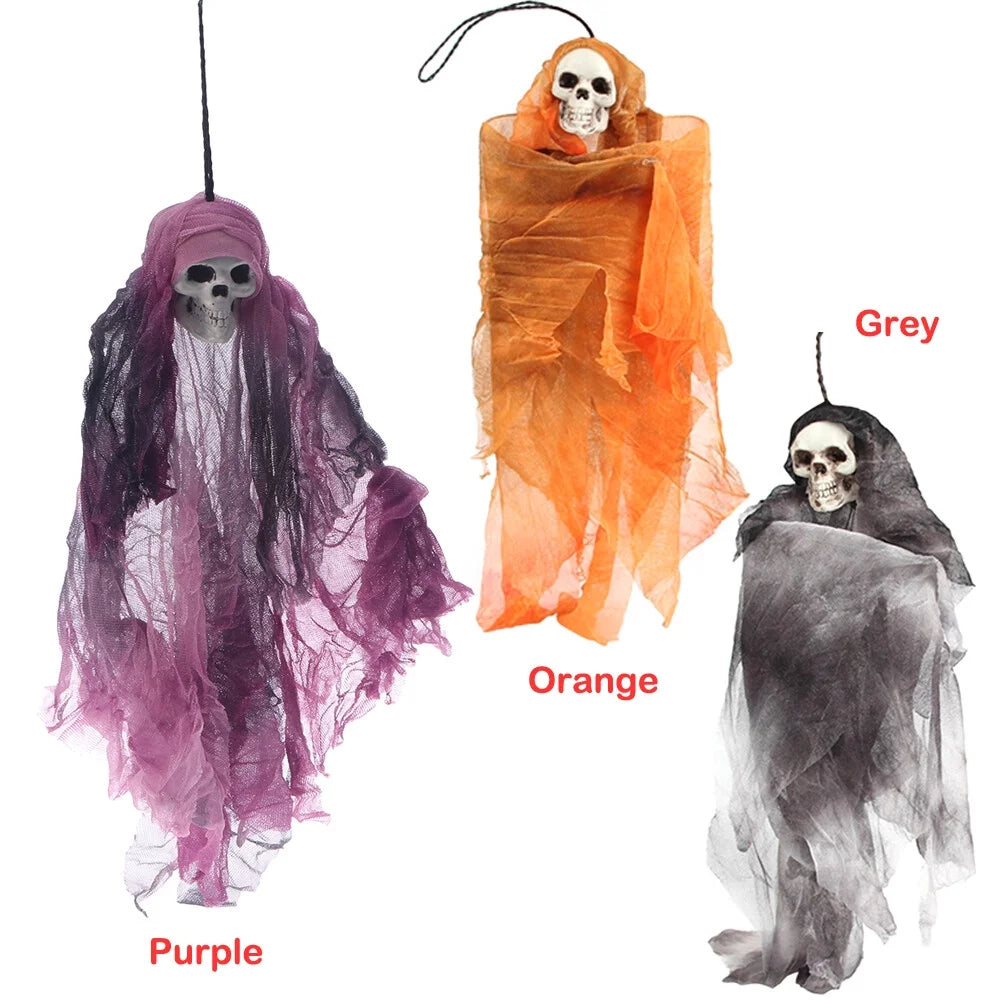Grey Halloween Skull Doll Decoration Prop H29214