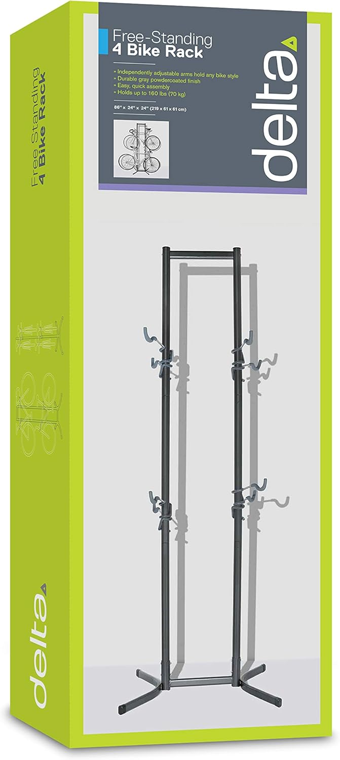 4 Bike Storage Rack, Freestanding Wall Bike Rack, Holds Up to 160 lbs E646452