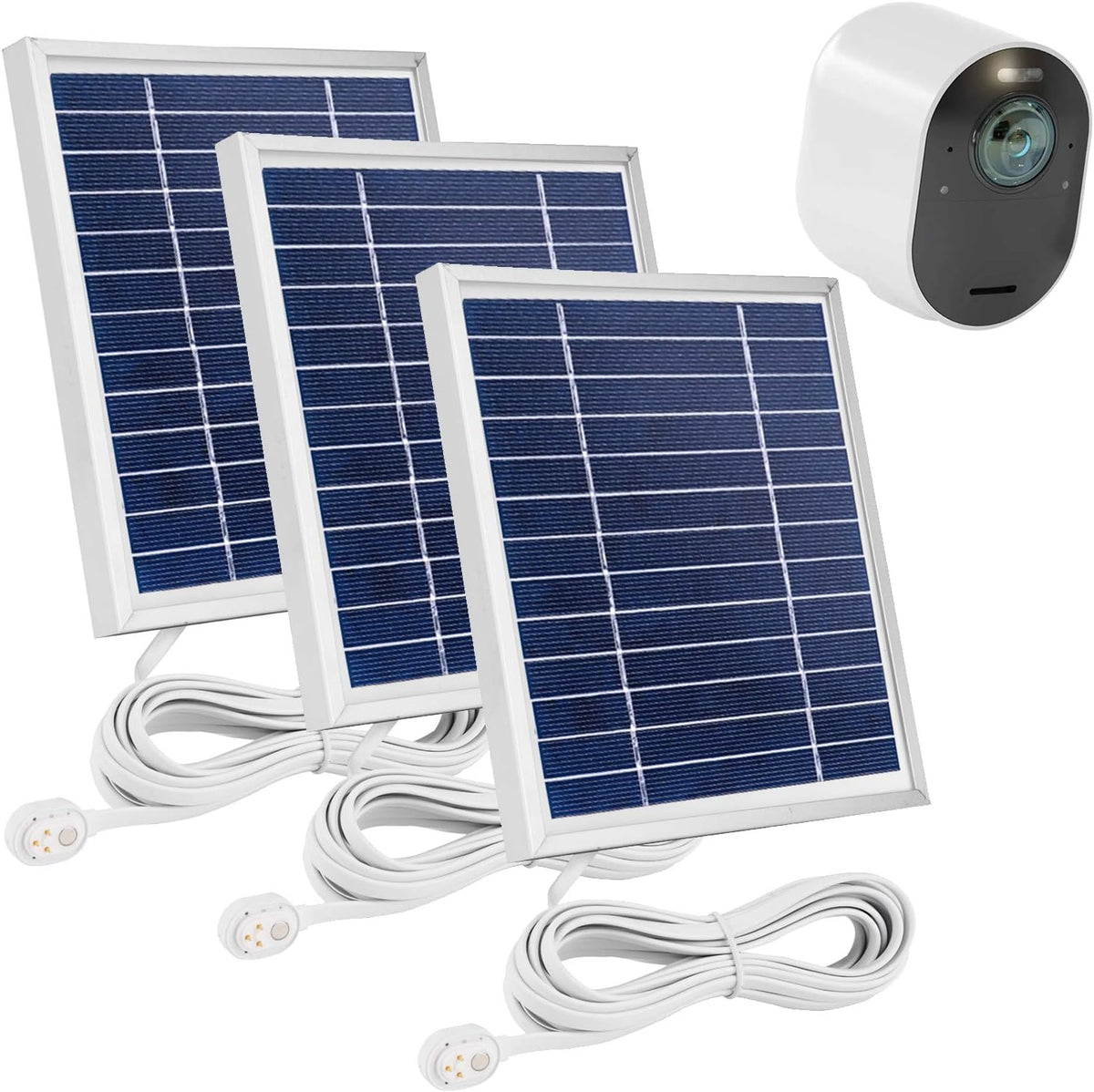3 Pack Solar Panel Charge with 11.5ft Waterproof Magnetic Power Cable, Adjustable Mount I8412