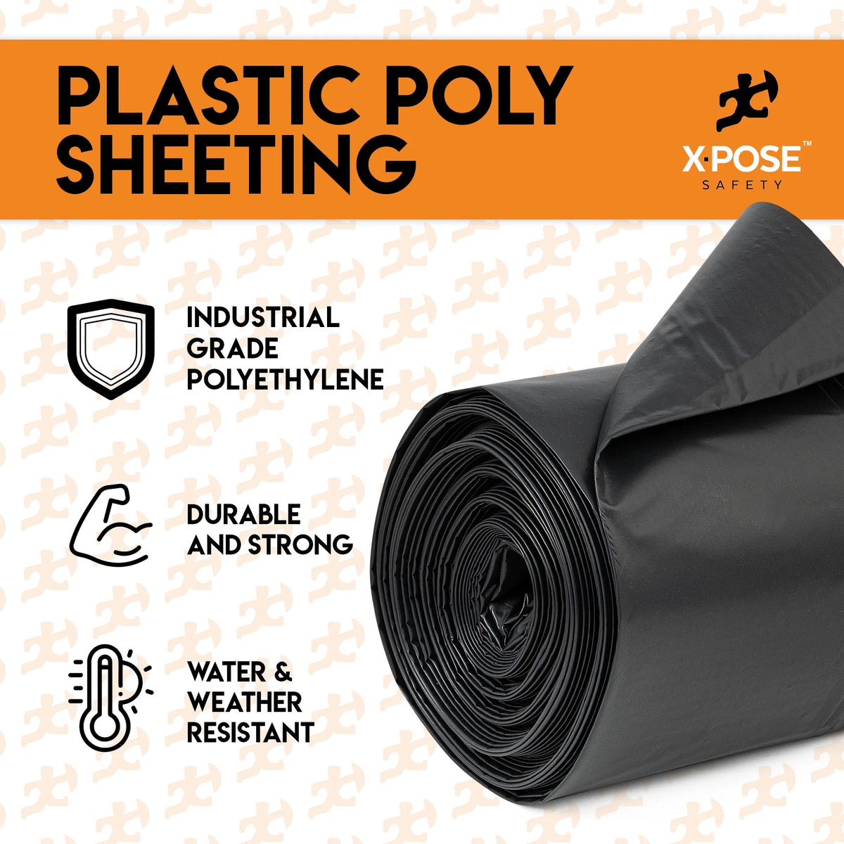 Black Poly Sheeting 10 x 100 Feet Heavy Duty 3.4 Mil Thick Plastic Tarp Waterproof Cover I8997
