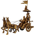 Light Brown Antique Finish Metal Brass Horse Cart Table Decor R338