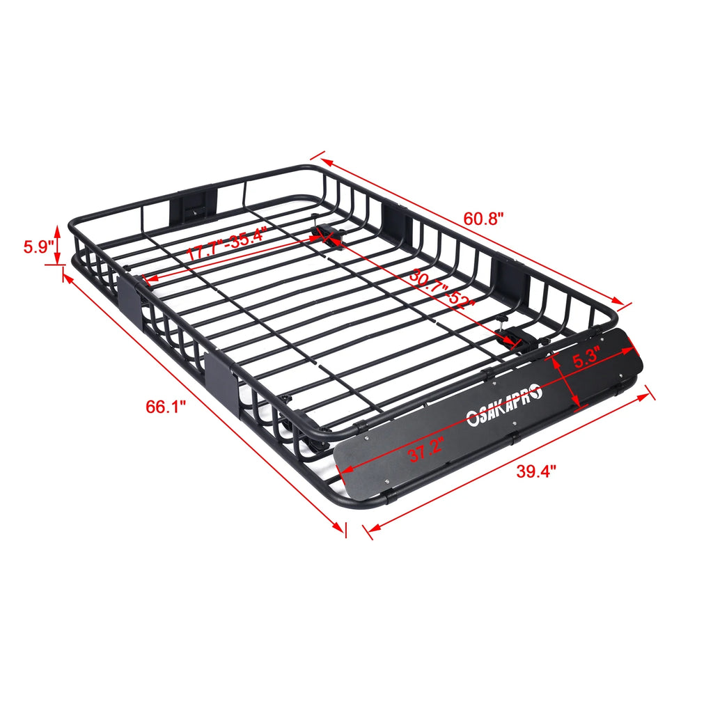 Black Steel Roof Rack Cargo Carrier Basket O2326