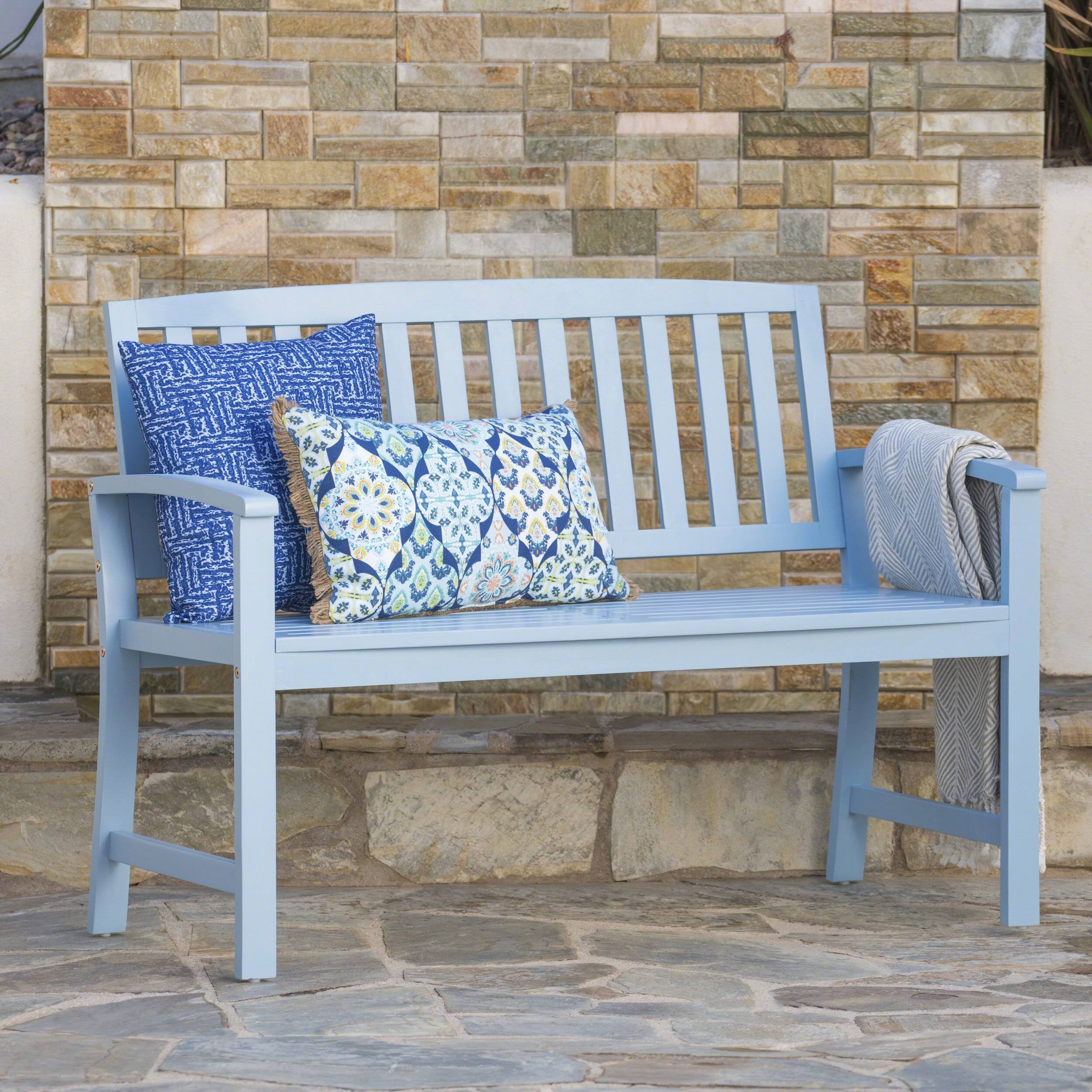 Light Mint Acacia Wood Bench K78422