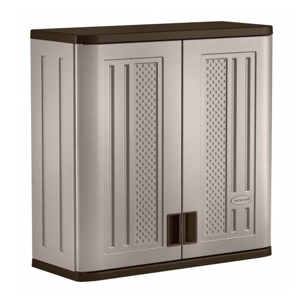4 Cubic Feet Resin Single Shelf Garage Wall Storage Cabinet (2 Pack) Z95344