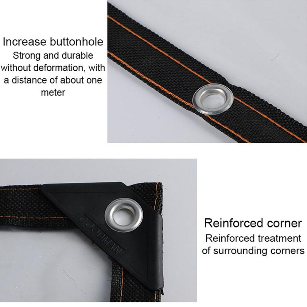Clear Vinyl Tarp 20 Mil Waterproof PVC Tarpaulin with Brass Grommets B502