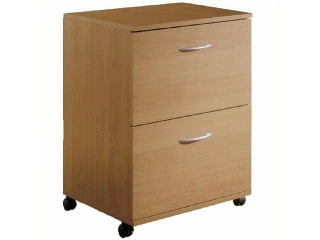 2 Drawer Mobile Vertical Filing Cabinet in Natural Maple X380
