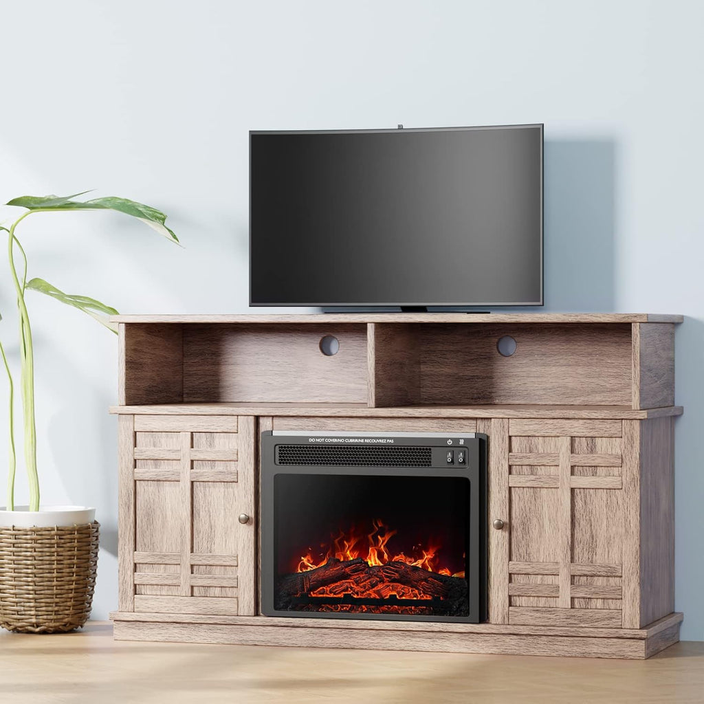 Electric Fireplace TV Stand with Heater for TVs up to 50 Inch J9885
