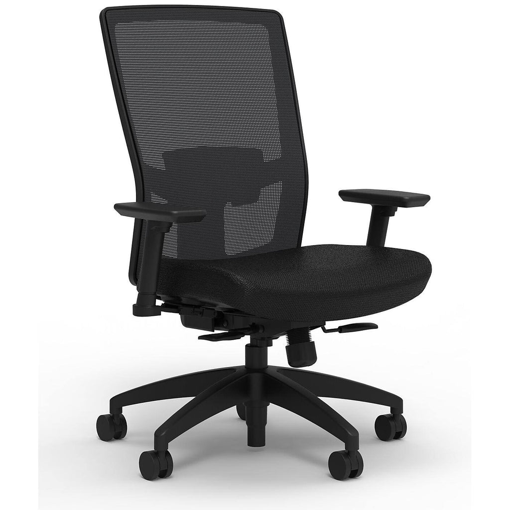 Fabric Task Chair Black Adjustable Lumbar 2D Arms T34209