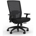 Fabric Task Chair Black Adjustable Lumbar 2D Arms T34209