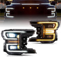 Black Housing LED Headlights with Sequential Turn Signal E4944