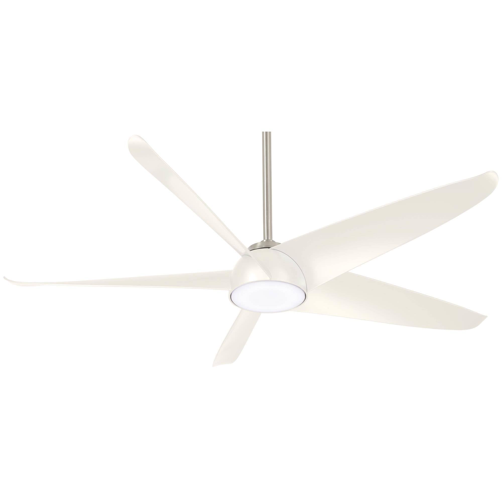 Brushed Nickel White LED Ceiling Fan E644