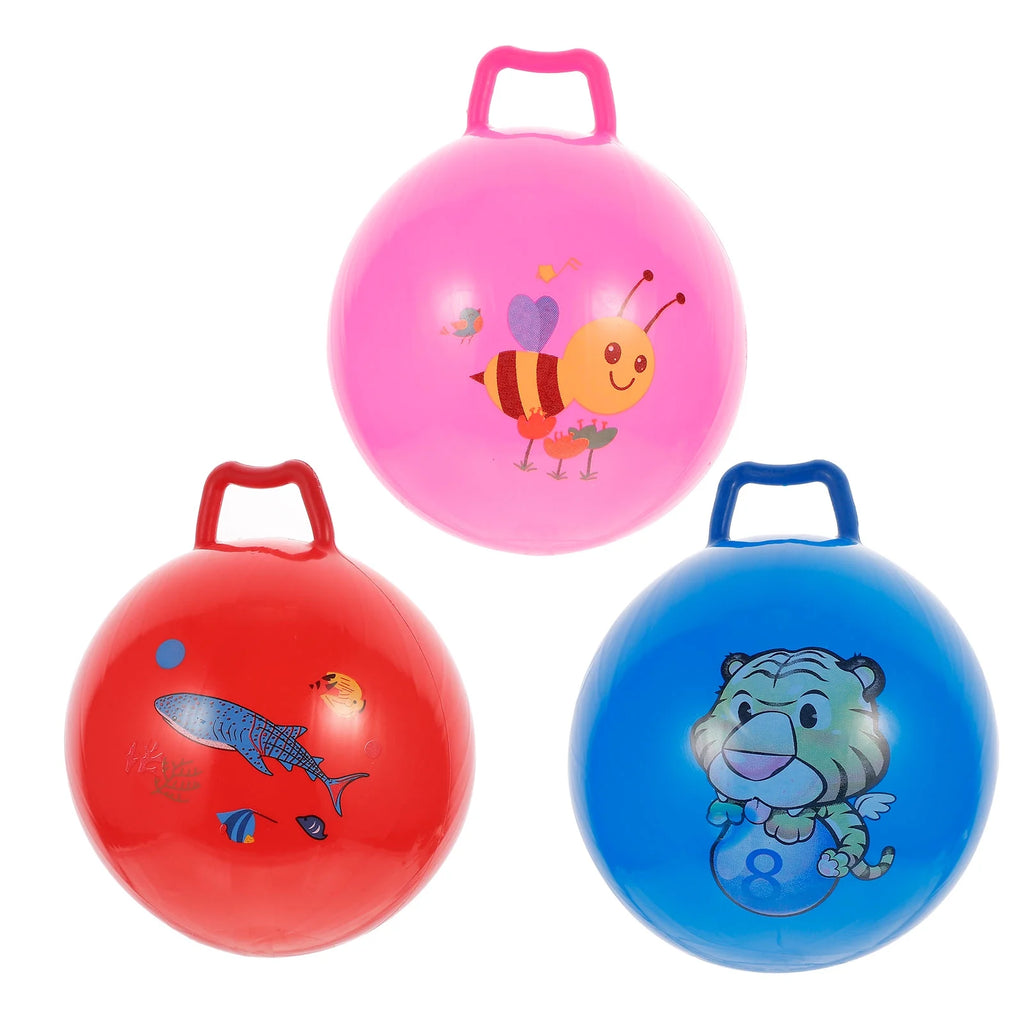 3Pcs Inflatable Hopper Balls with Handle Y86397
