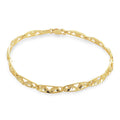 18K Gold Over Sterling Silver Diamond Cut Leaves Bracelet 7 Inches R656264