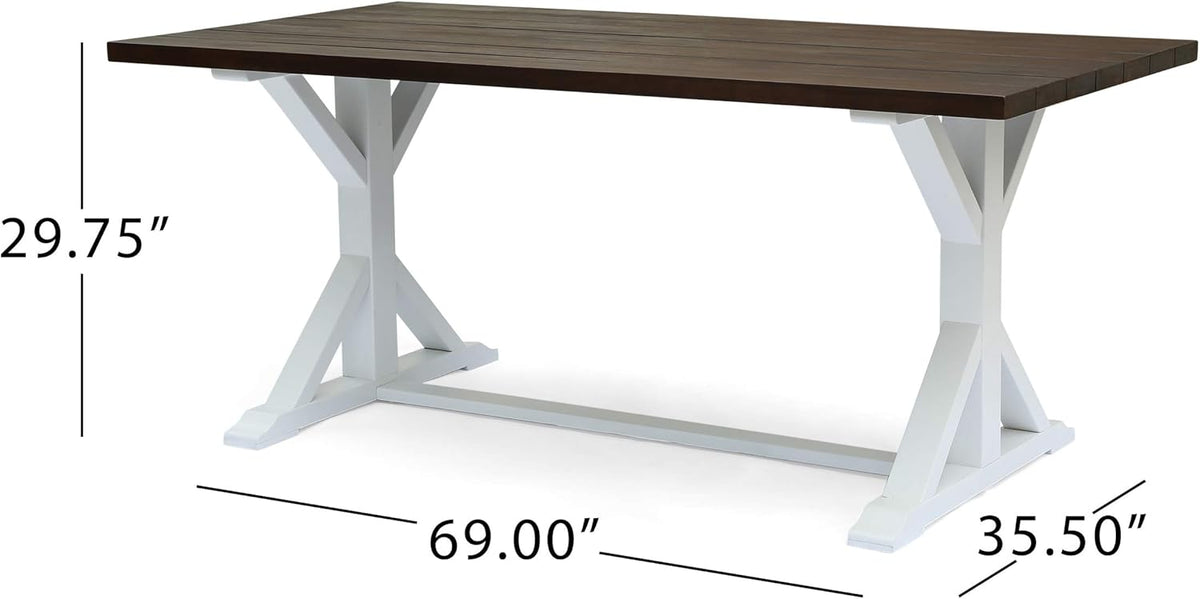 Dark Brown Acacia Wood Dining Table K198