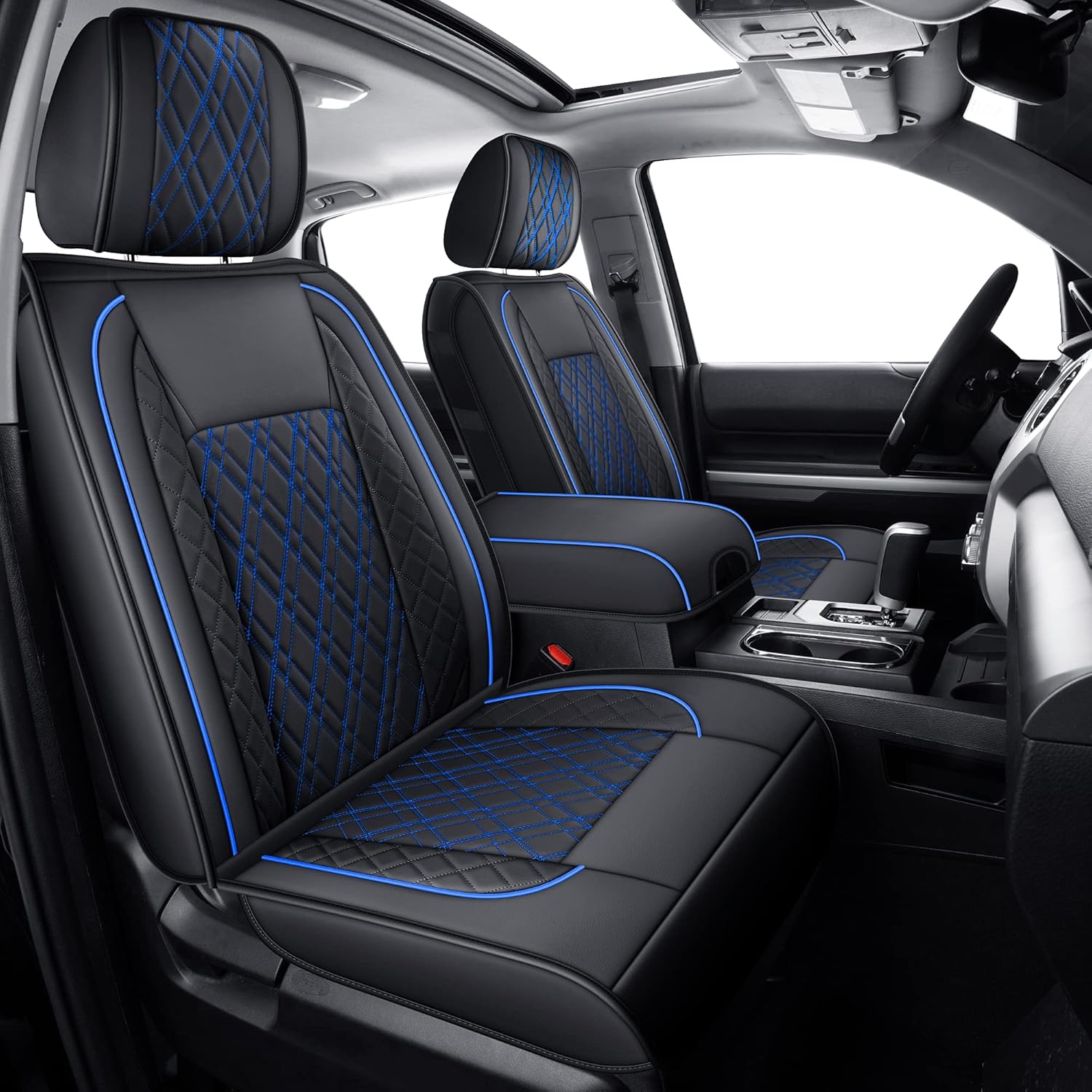 Black & Red Faux Leather Seat Covers H2949