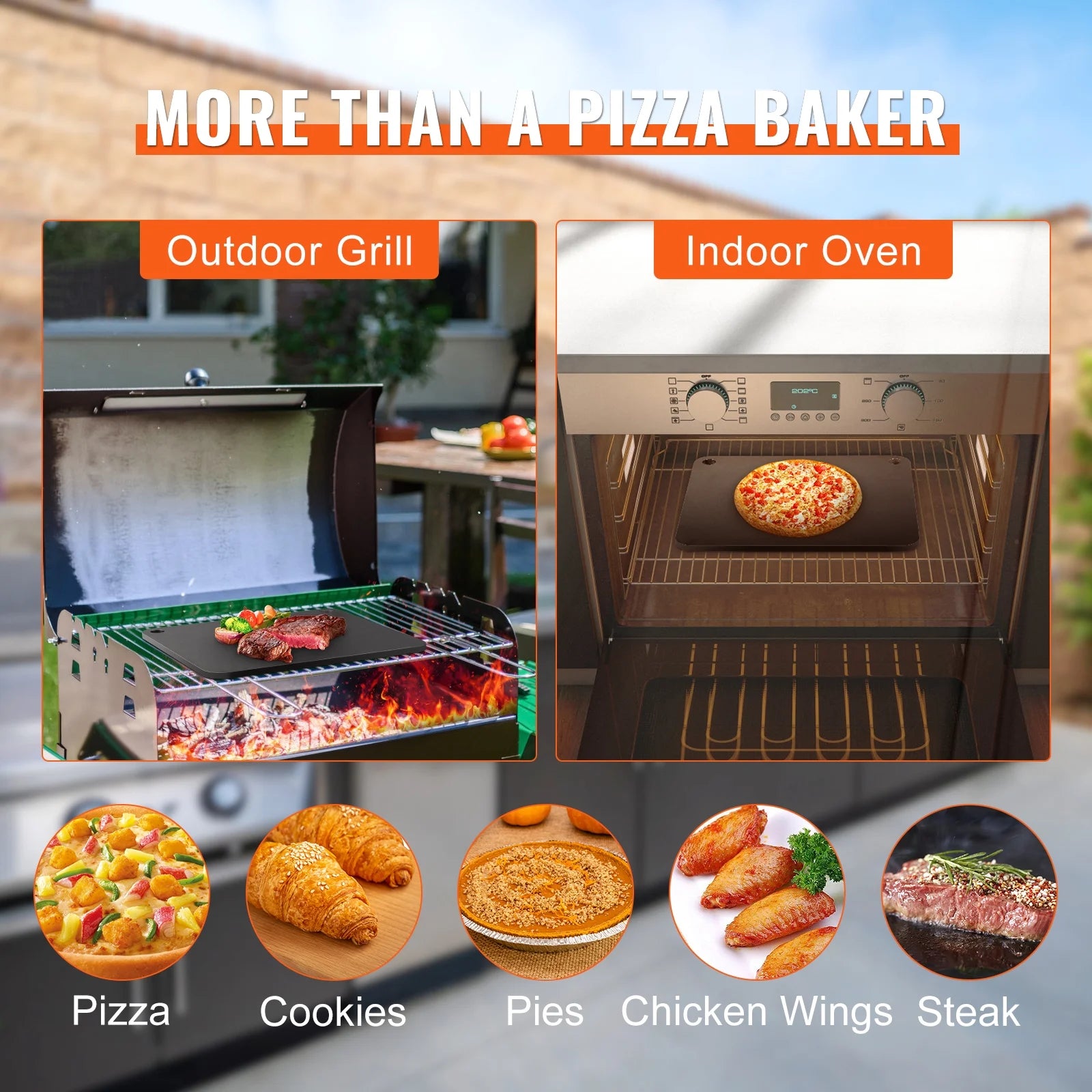 16"x14.5" Pre-Seasoned Carbon Steel Pizza Baking Sheet H990