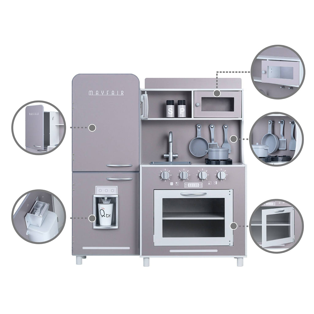 Gray Kids Play Kitchen with Cookware R955667