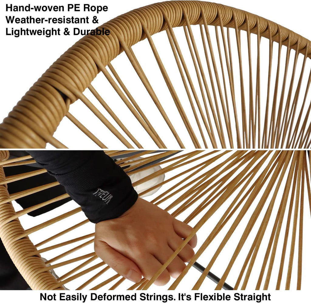 Set of 2 All-Weather Acapulco Chair with Flexible Rope and Heavy Duty Frame H5245