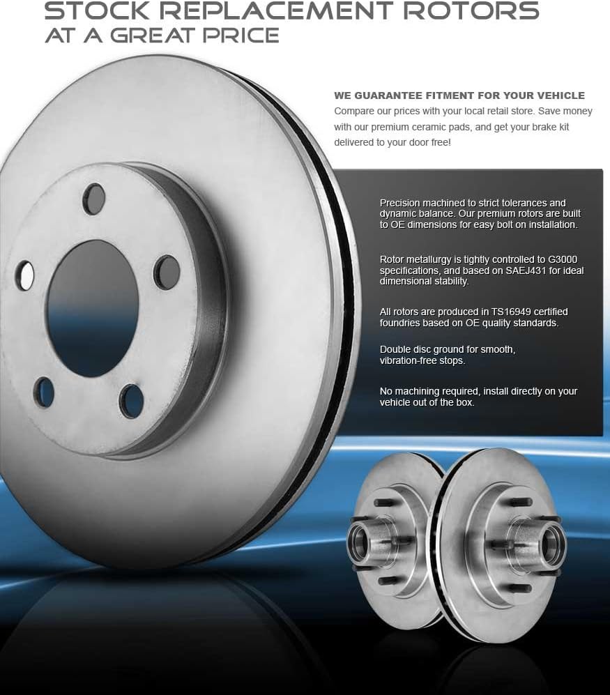 8 Lug Brake Disc Rotors with Ceramic Brake Pads A42886