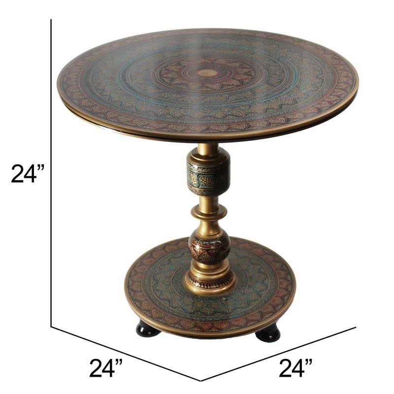 Army Green Round Wooden Accent Table N565483