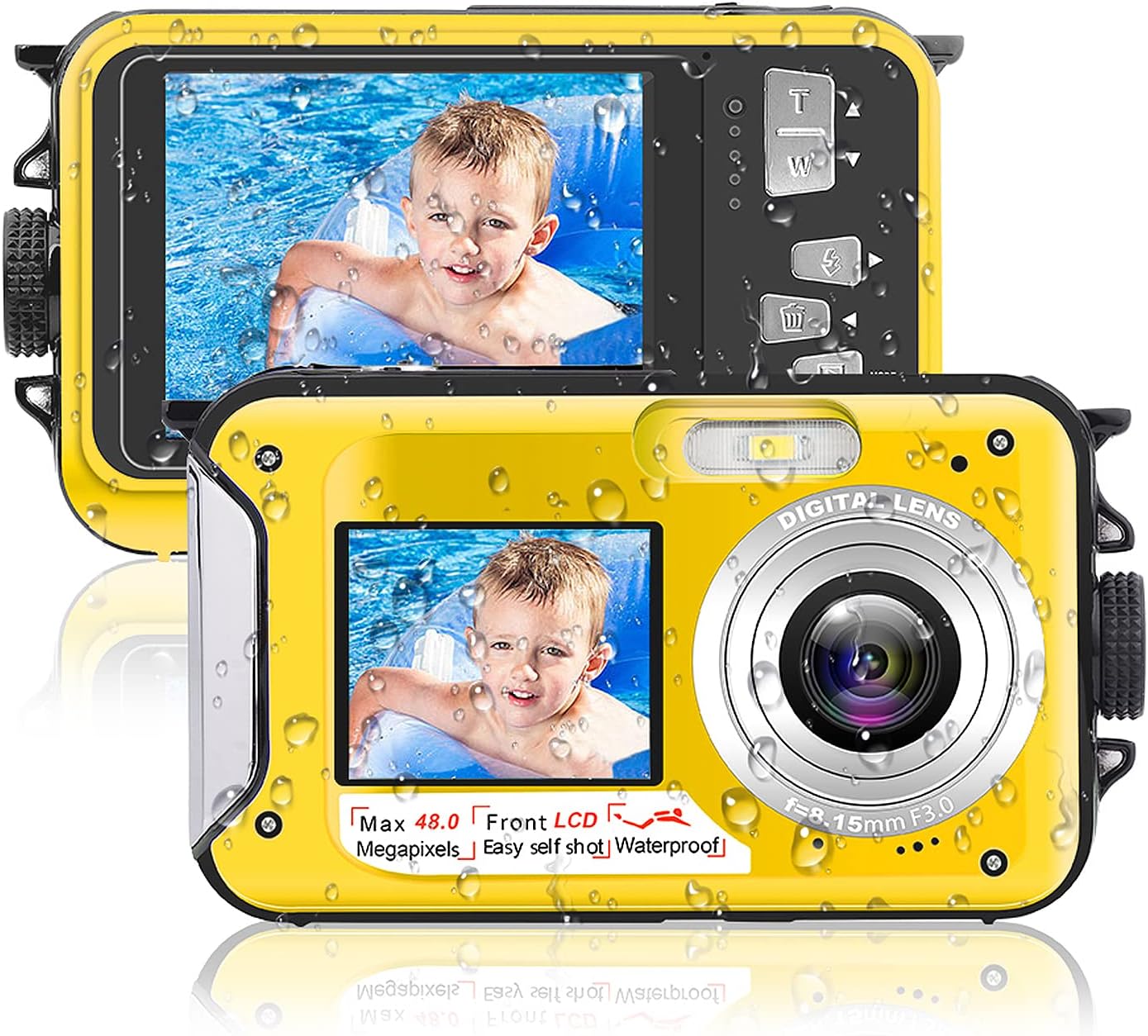 Waterproof 2.7K Full HD 48MP Underwater Camera, Pack of 2 U51884