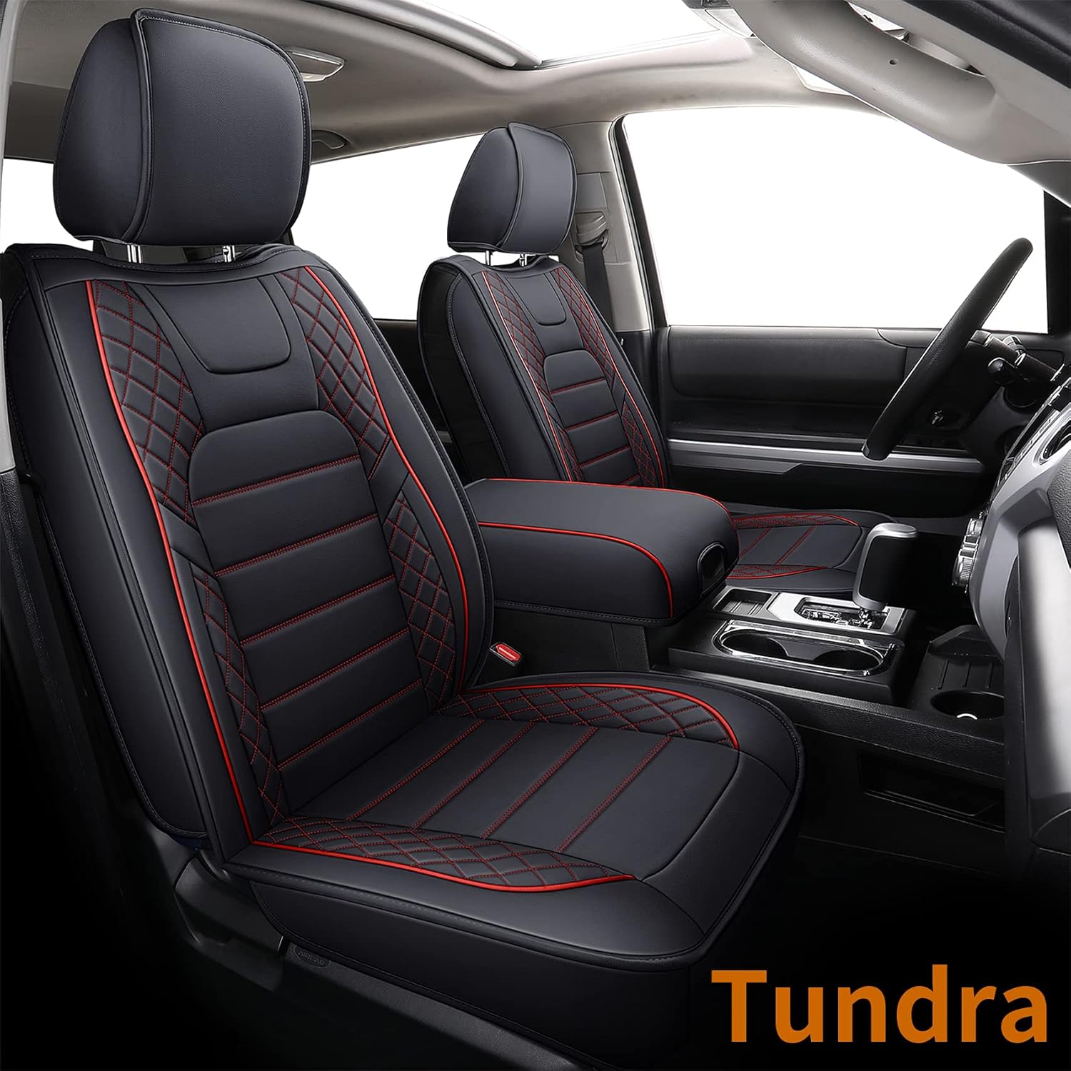 Black Waterproof Faux Leather Seat Covers Front Set 2 Pcs B687