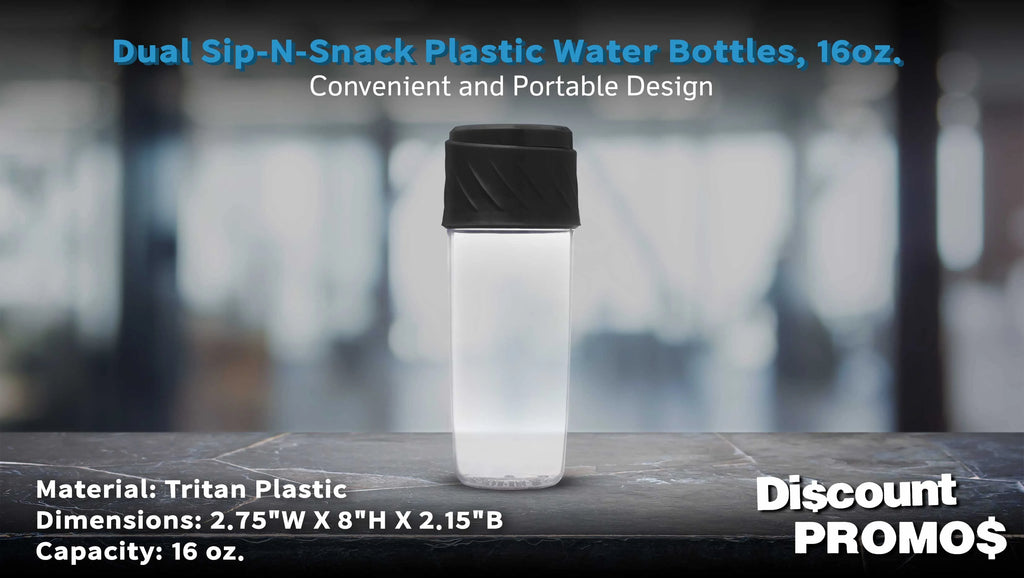 Black 16 oz Plastic Water Bottles Set of 10 J607
