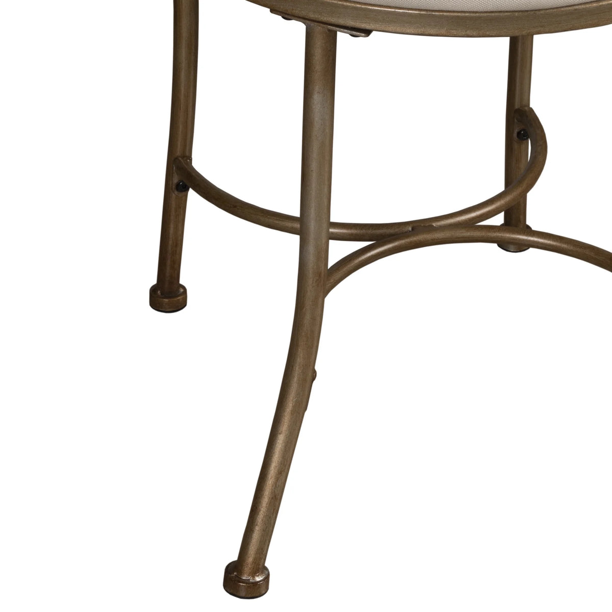 Golden Bronze Upholstered Metal Vanity Stool B3711