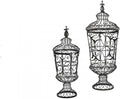 2 Piece Brocade Urns K737302