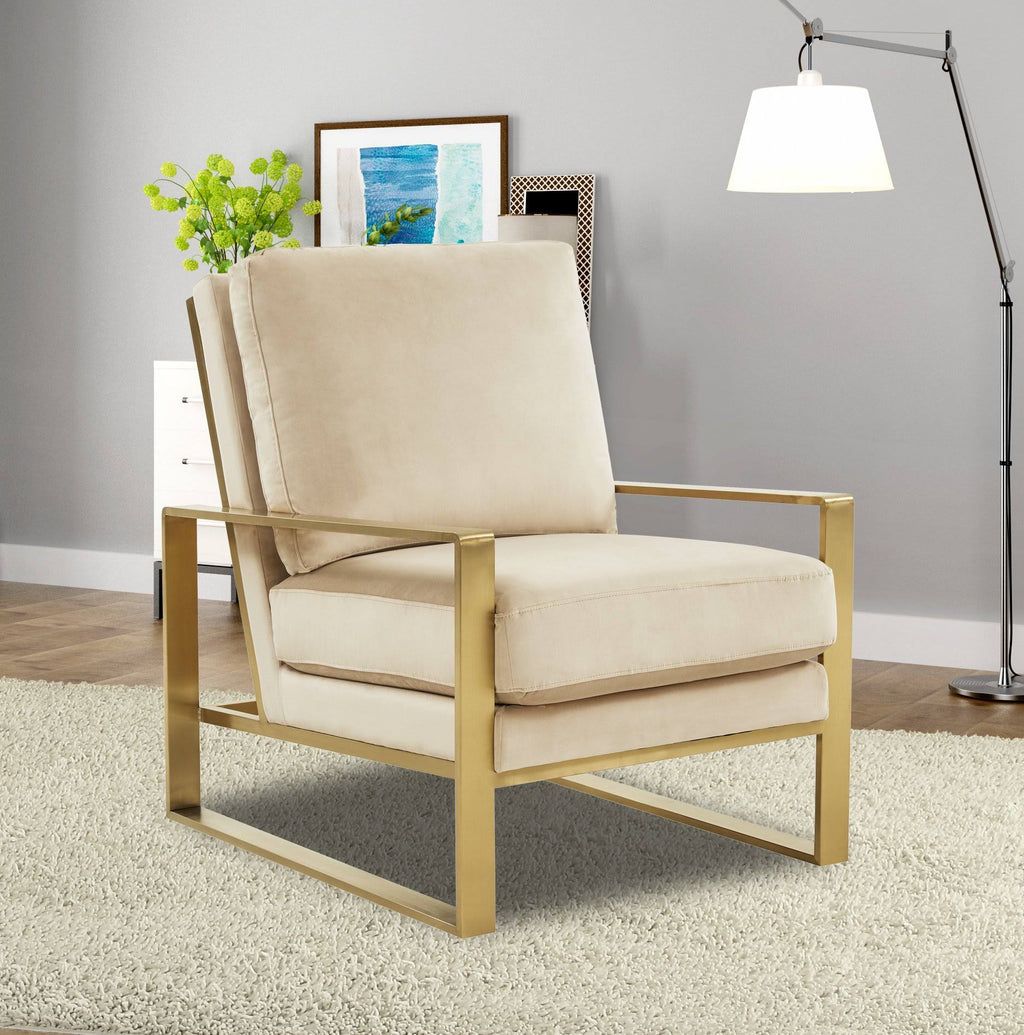 Purple Velvet Accent Armchair with Gold Frame G208