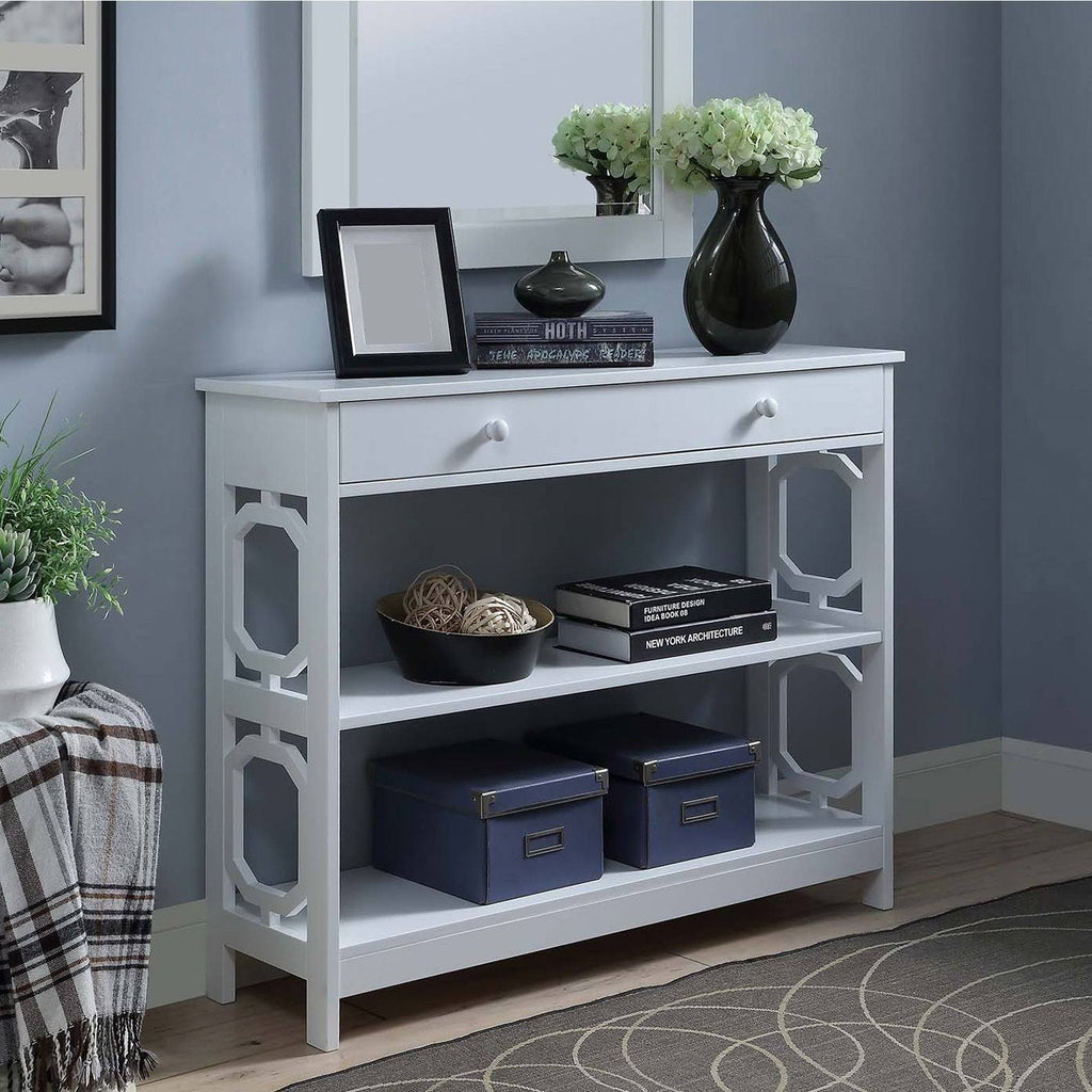 White 1-Drawer Console Table M469485