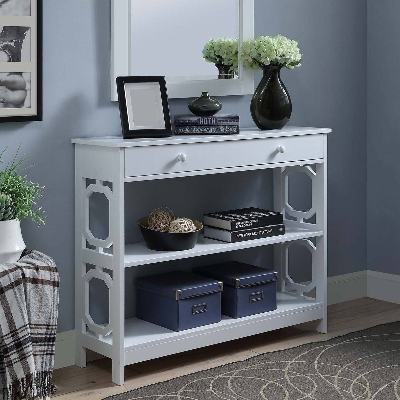 White 1-Drawer Console Table M469485
