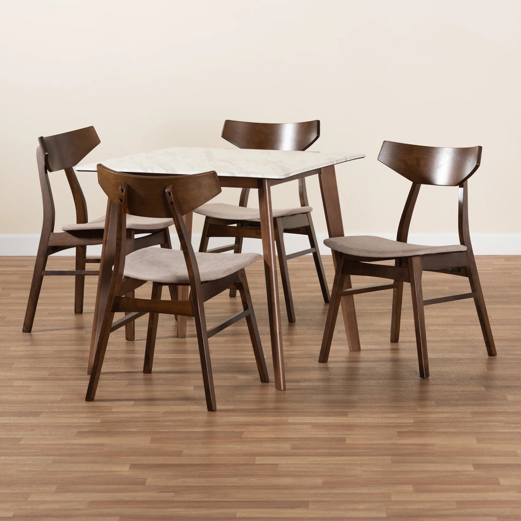 5-Piece Dining Set with Faux Marble Table G8803