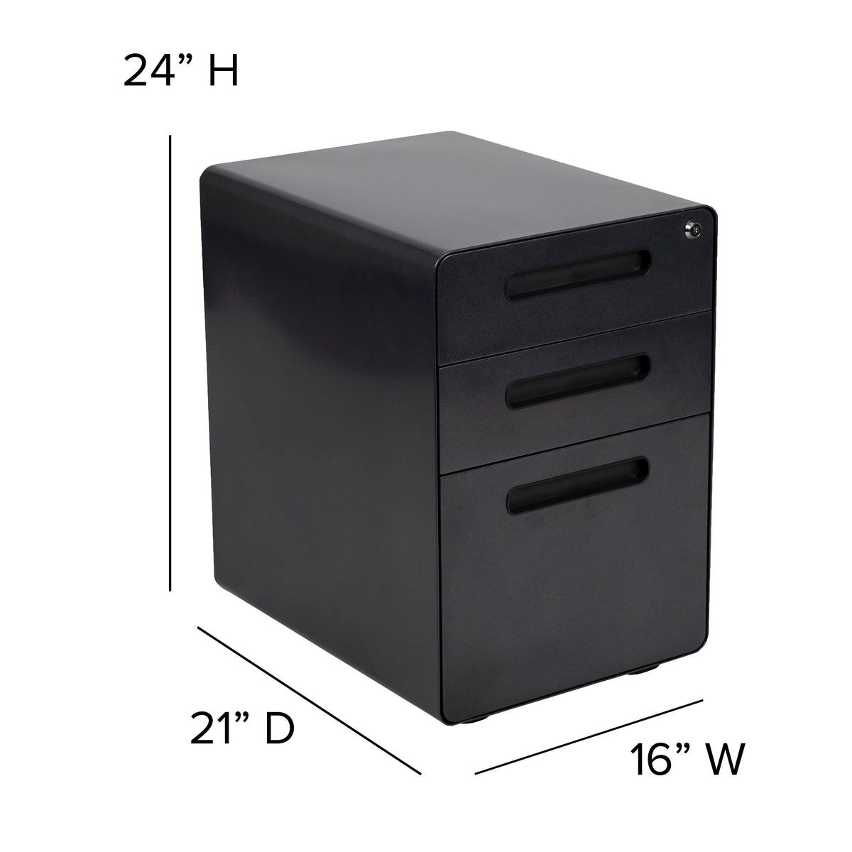 White 3 Drawer Filing Cabinet G569173