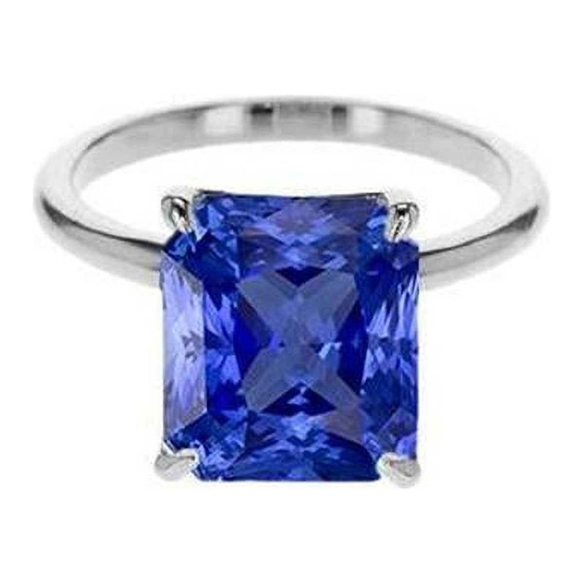2 CT Sapphire Solitaire Radiant Cut Engagement Ring, 14K Gold X531