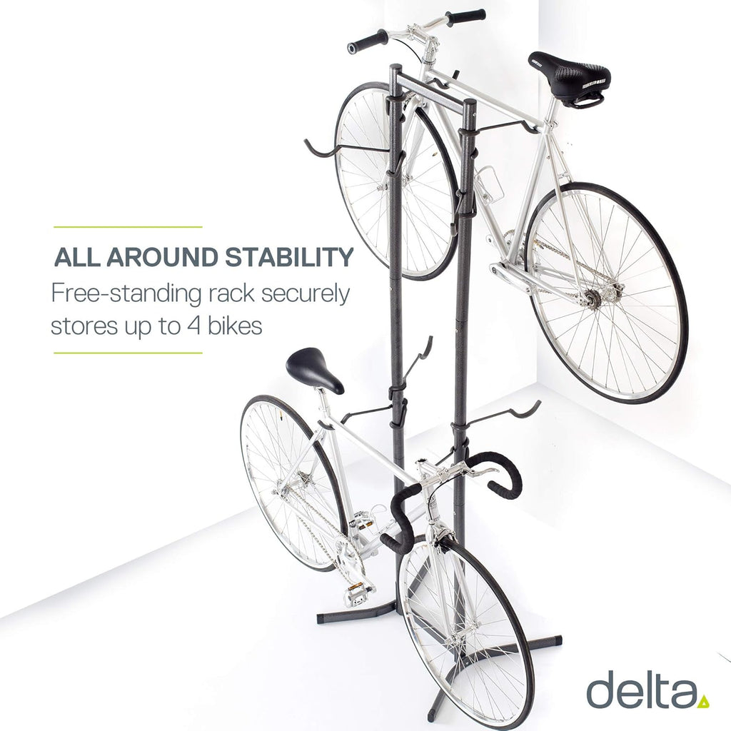 4 Bike Storage Rack, Freestanding Wall Bike Rack, Holds Up to 160 lbs E646452