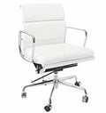 White Padded Mid Back Office Chair O8093