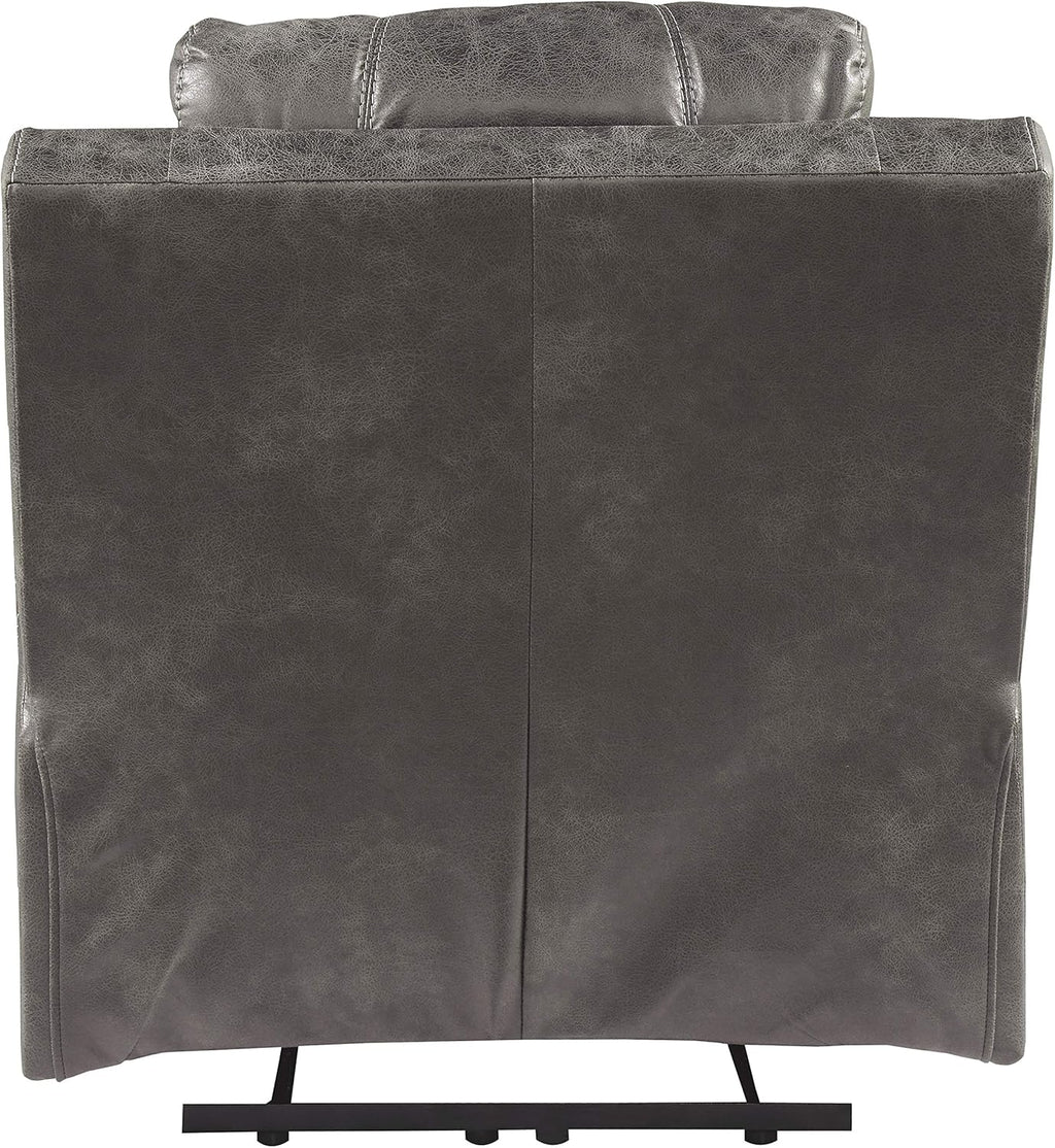Faux Leather Power Recliner with Adjustable Headrest, Gray X8253